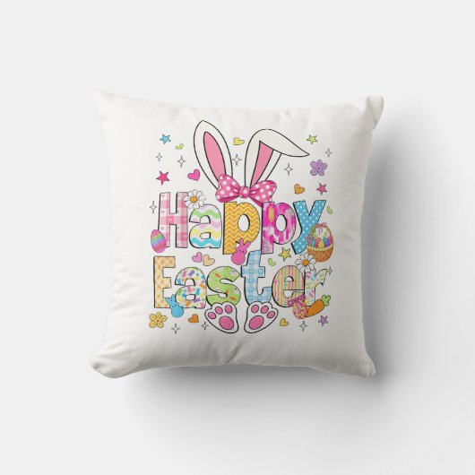 Coussin Happy Easter 2026 Cute Bunny Rabbit Easter Day Wom (Recto)