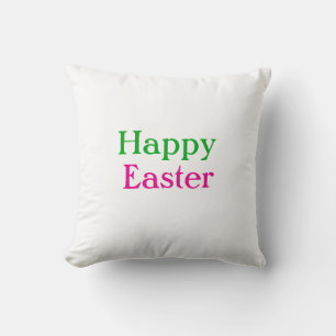 Coussin Happy easter boho vert rose enfants ajouter nom ti