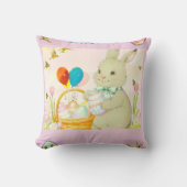 Coussin Happy Easter Bunny Throw Pillow (Recto)