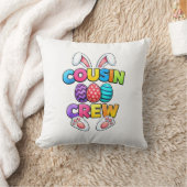 Coussin Happy Easter Cousin Crew Bunny Family Matching Eas (Couverture)