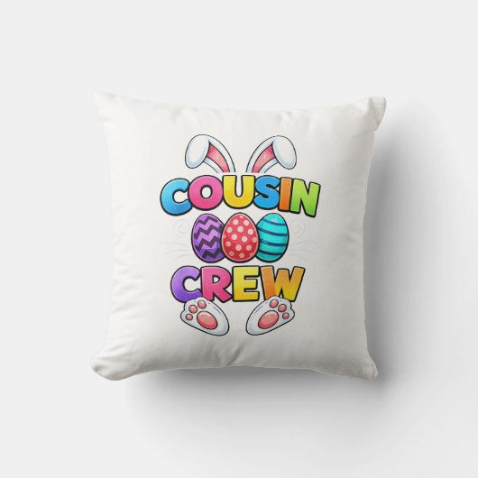 Coussin Happy Easter Cousin Crew Bunny Family Matching Eas (Recto)