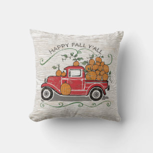 Coussin Happy Fall Y'All Citation Vintage Citrouille de ca