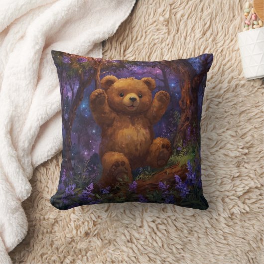 Coussin Happy Forest Teddy Bear Art (Couverture)