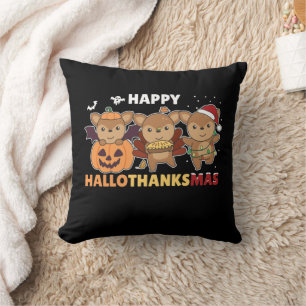 Coussin Happy Hallothanksmas Deers Christmas Deer