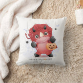 Coussin Happy Halloween Cute Dinosaur Citrouille Spider Ba (Couverture)