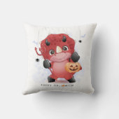 Coussin Happy Halloween Cute Dinosaur Citrouille Spider Ba (Verso)
