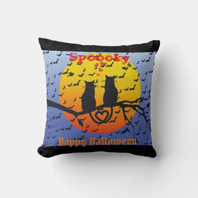 Coussin Happy Halloween Éffrayant (Recto)