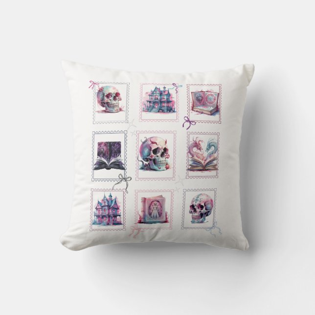 Coussin Happy Halloween Grille conception images éffrayant (Recto)