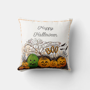 Coussin Happy Halloween Jack-o-lantern line-up