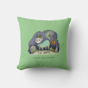 Coussin Happy Halloween Undead Kitty