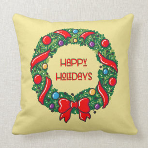 Coussin Happy Holiday Festive Whimsical Reef élégant