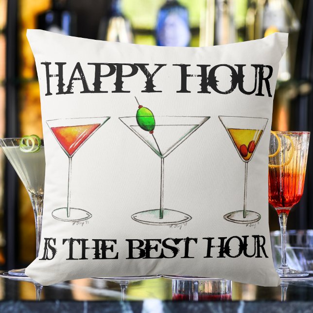 Coussin Happy Hour est la meilleure heure de cocktails de  (Cocktail Pillow)