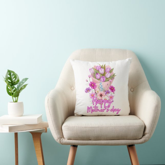 Coussin Happy Mother day Flower bouquet (Chaise)