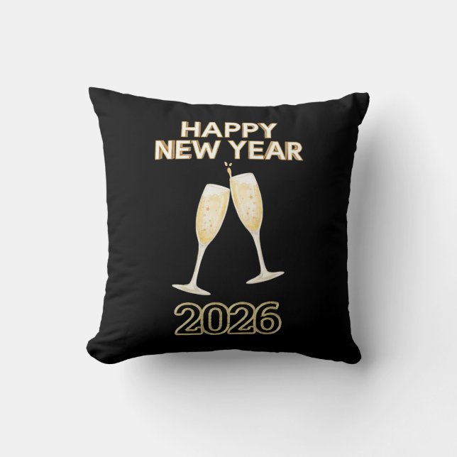 Coussin Happy New Year Celebration Design – Festive Party (Recto)
