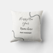 Coussin Happy new year name message gray simple holiday (Verso)