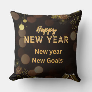 Coussin Happy new yearThrow Pillow design.instant download