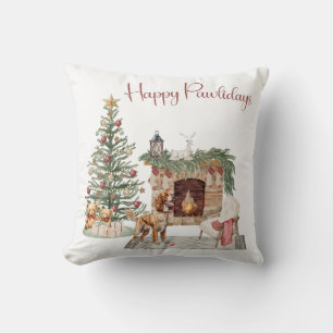 Coussin Happy Pawlidays Chien Design - Bretagne Espagnol