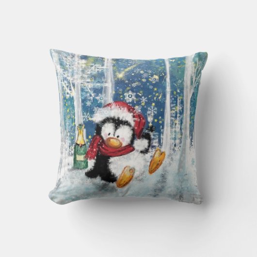 Coussin Happy Penguin - Noël (Recto)