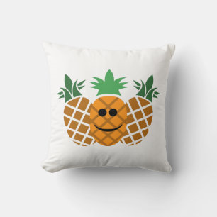 Coussin Happy Pineapple Design - Polyester Throw Pillow, T