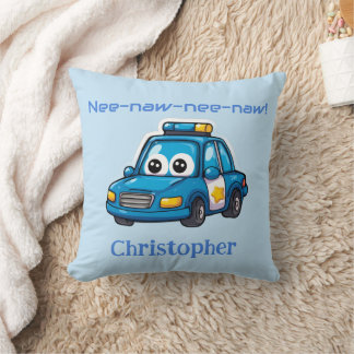 Coussin Happy Police Car, Personalized Toddler 