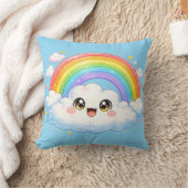 Coussin Happy Rainbow & Cloud Kawaii Cushion Pillow (Couverture)