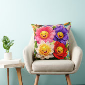 Coussin Happy smiling spring flowers (Chaise)