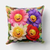 Coussin Happy smiling spring flowers (Verso)
