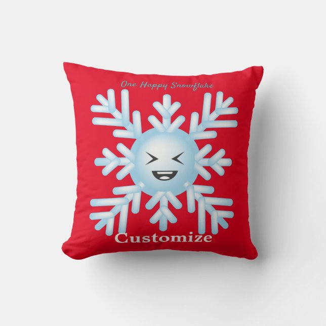 Coussin Happy Snowflake Emoticon Thunder_Cove (Recto)