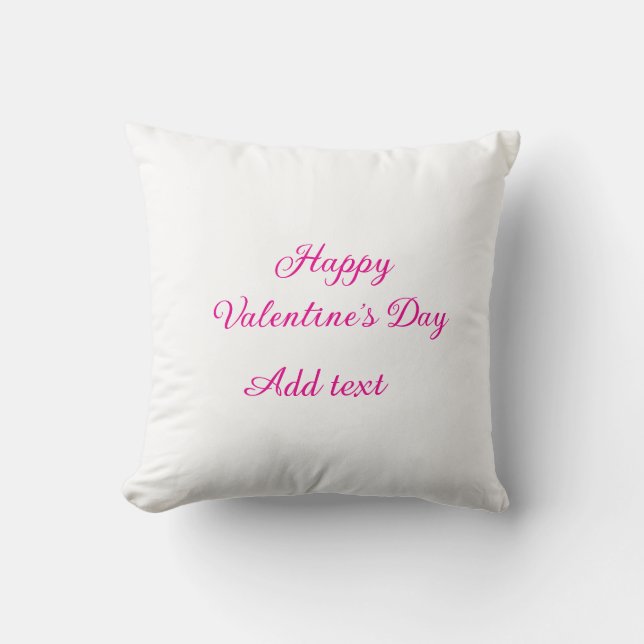 Coussin Happy Valentine's day pink text name message (Recto)