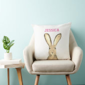 Coussin Hare lapin aquarelle Lapin Beige neutre (Chaise)