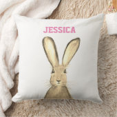 Coussin Hare lapin aquarelle Lapin Beige neutre (Couverture)
