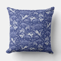 Hares Neige Champ Blanc lapins Motif d'hiver Bleu