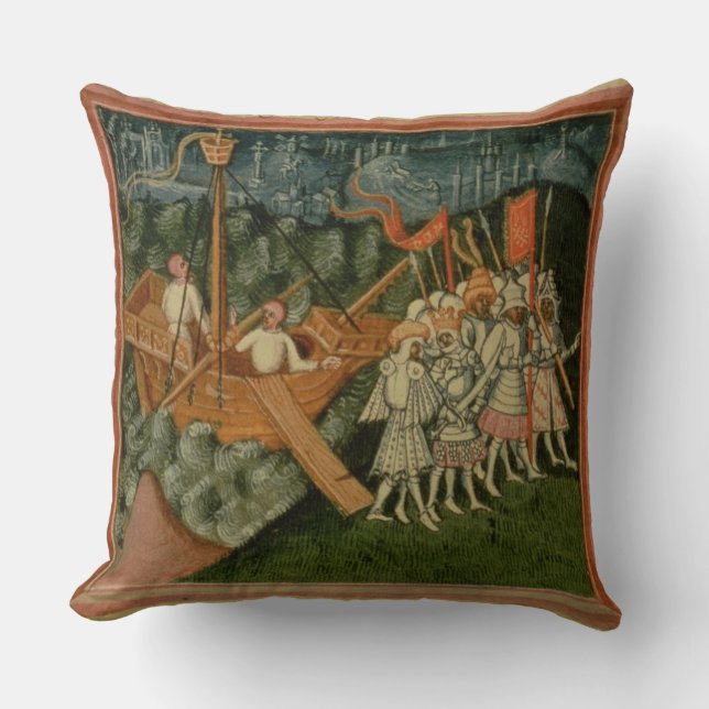 Coussin Harl 2278 f.98v l'arrivée du Roi Sweyn et Dani (Recto)