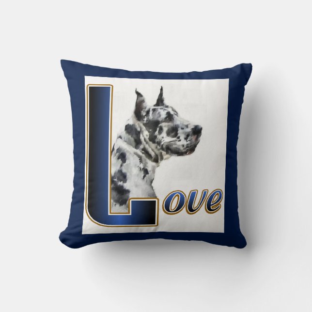 Coussin Harlequin Great Dane Art Venin (Recto)