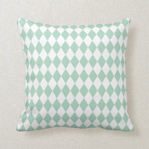 Coussin Harlequin Seafoam et blanc