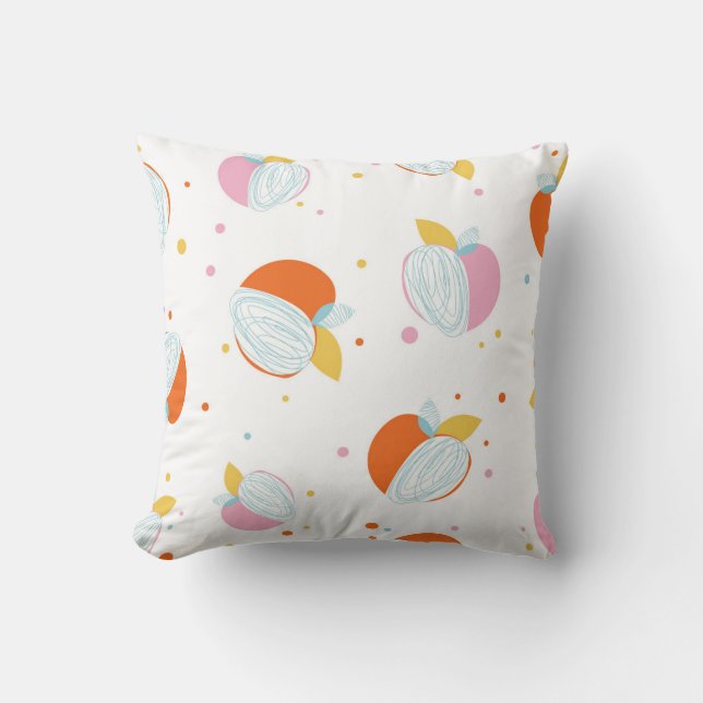 Coussin Harmonie Abstraite de pêche (Recto)