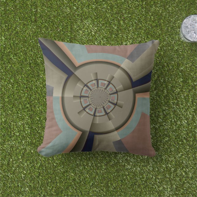 Coussin Harmonie de couleurs abstraites modernes Art graph (Herbe)