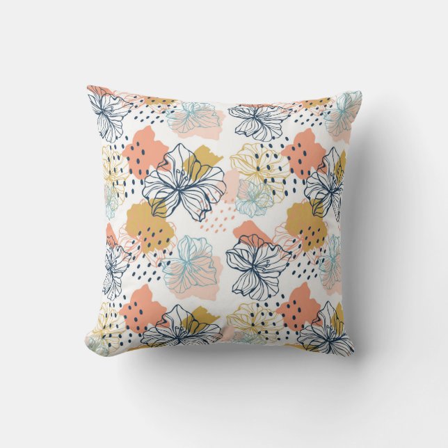 Coussin Harmonie florale Abstraite (Recto)