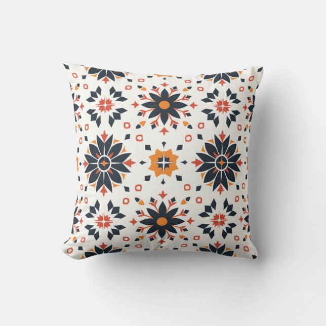 Coussin Harmonie florale géométrique (Recto)