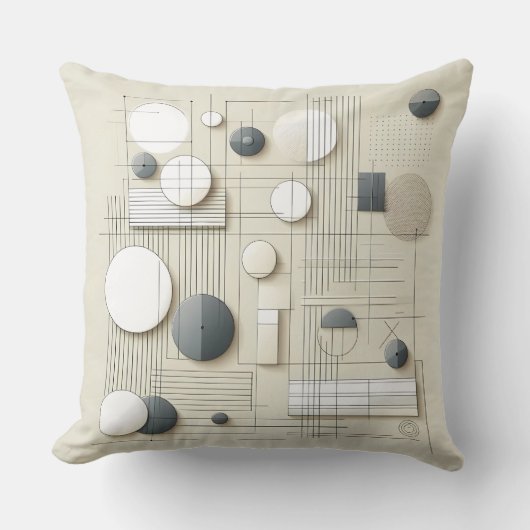 Coussin Harmonie géométrique neutre (Recto)
