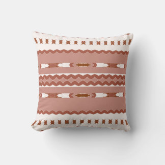 Coussin Harmonie Rosée – Rose Poussiéreux Brun et Géométri