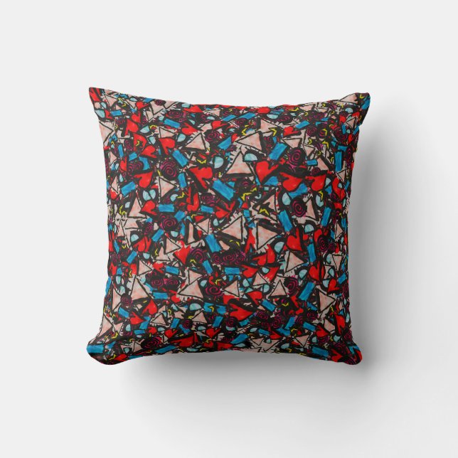 Coussin Harmonieux Chaos Vibrant Design abstrait (Recto)