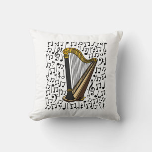 Coussin Harp Musical Notes, Harpist Music Teacher