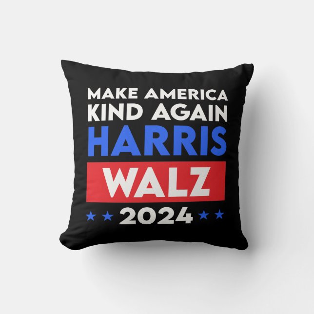 Coussin Harris Walz 2024 Rendre l'Amérique (Recto)