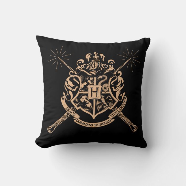 Coussin Harry Potter | Blason aux Baguettes Croisées de Po (Recto)