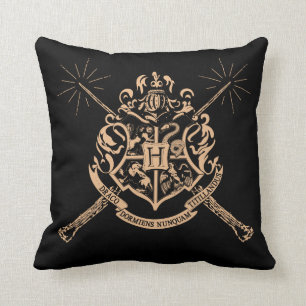 Coussin Harry Potter Blason aux Baguettes Croisées de Po