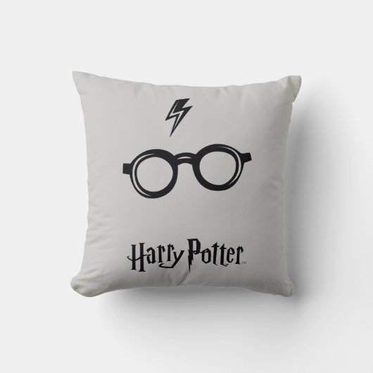 Coussin Harry Potter | Cicatrice de foudre et lunettes (Recto)