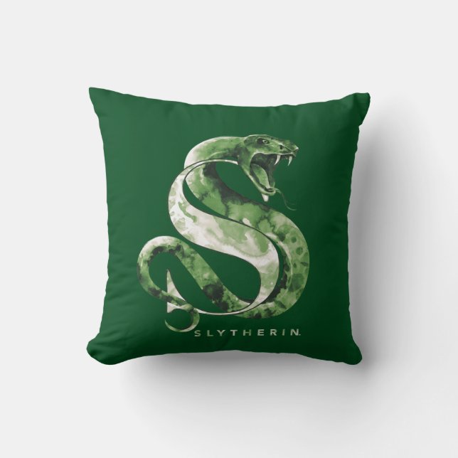 Coussin Harry Potter | SLYTHERIN™ Serpent Aquarelle (Recto)