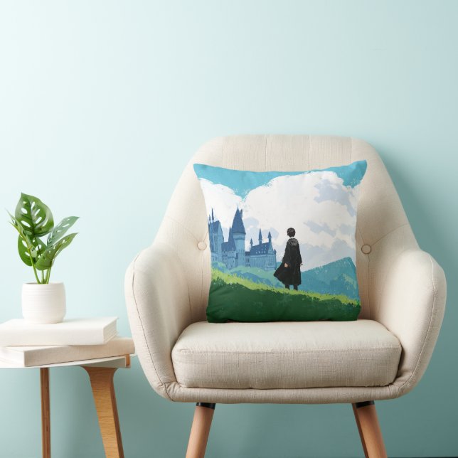 Coussin HARRY POTTER™ Surplombant le château HOGWARTS™ (Chaise)