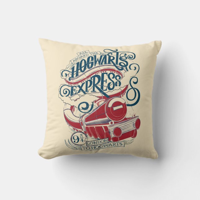 Coussin Harry Potter | Typographie du Hogwarts Express (Recto)